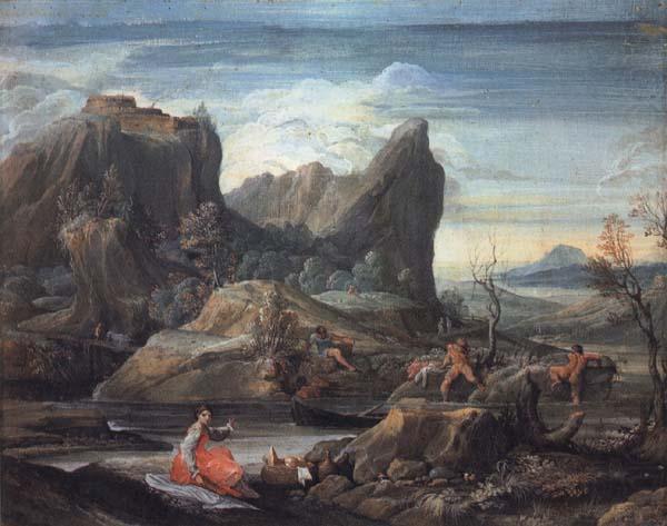 CARRACCI, Agostino Landscape with Bathers china oil painting image